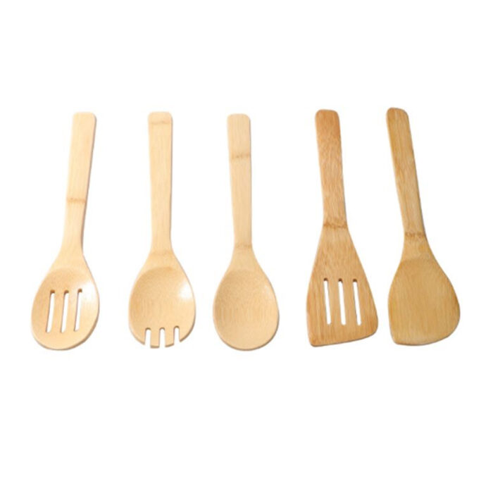 5Pcs Bamboo Utensils
