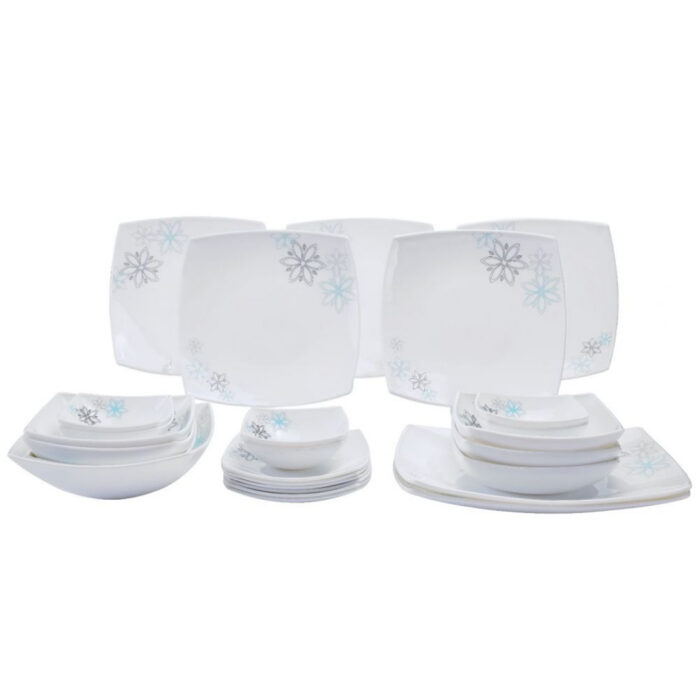 Opal Hard Square Dinner Set, 27 Pieces