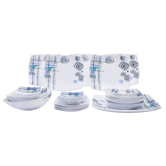 Opal Hard Square Dinner Set, 27 Pieces