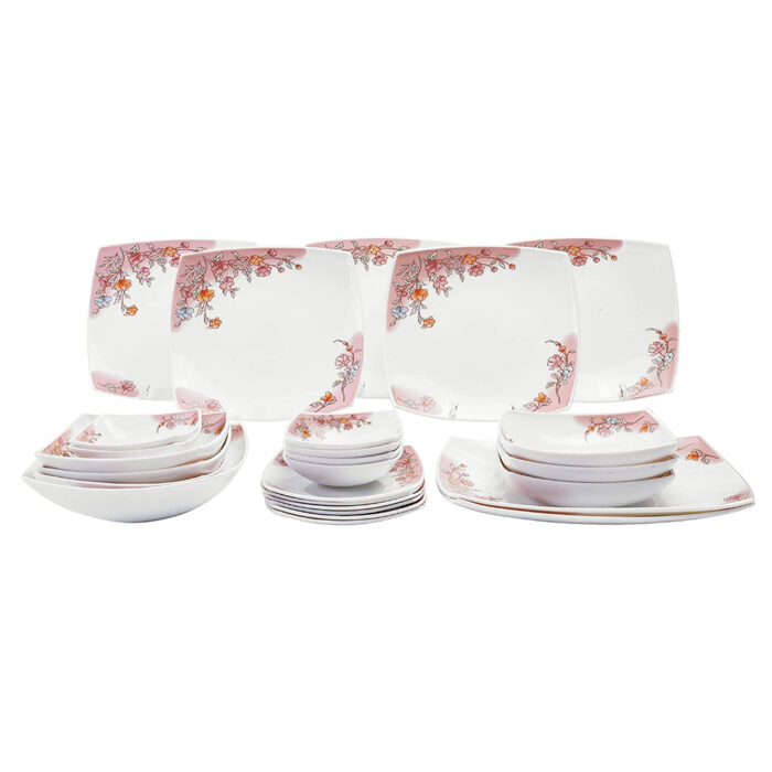 Opal Hard Square Dinner Set, 27 Pieces