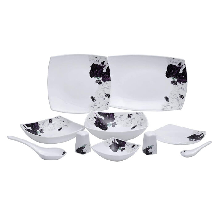 Opal Hard Square Dinner Set, 71 Pieces
