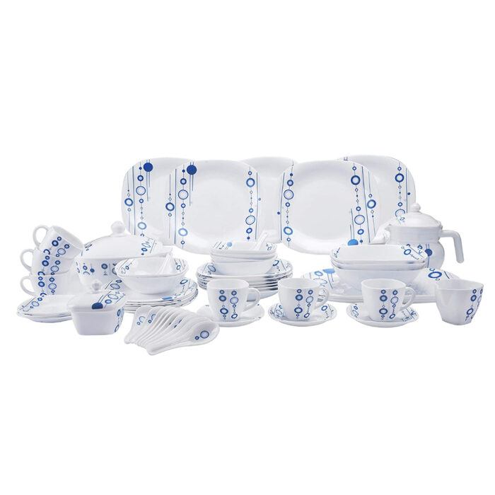Opal Hard Square Dinner Set, 97 Pieces